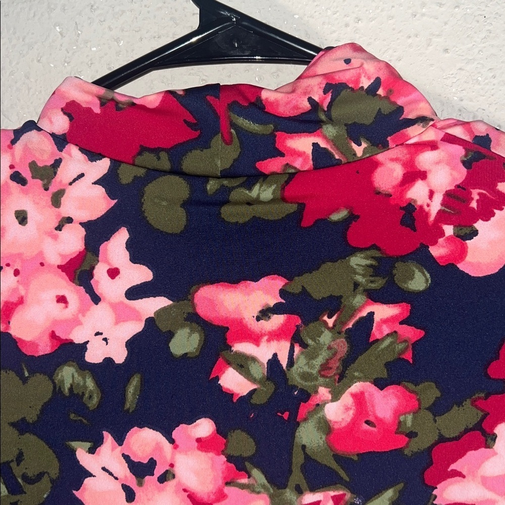 Floral Women's Top - Pink and Green - Picture 7 of 8